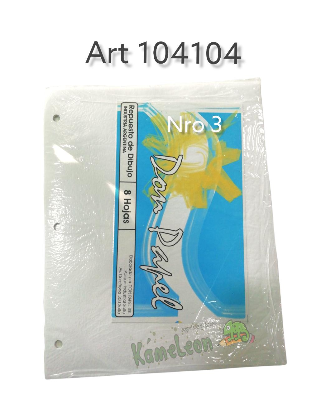 Repuesto de hojas nro3 blanco don papel