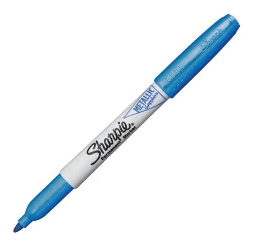 Marcador sharpie permanente azul metalizado
