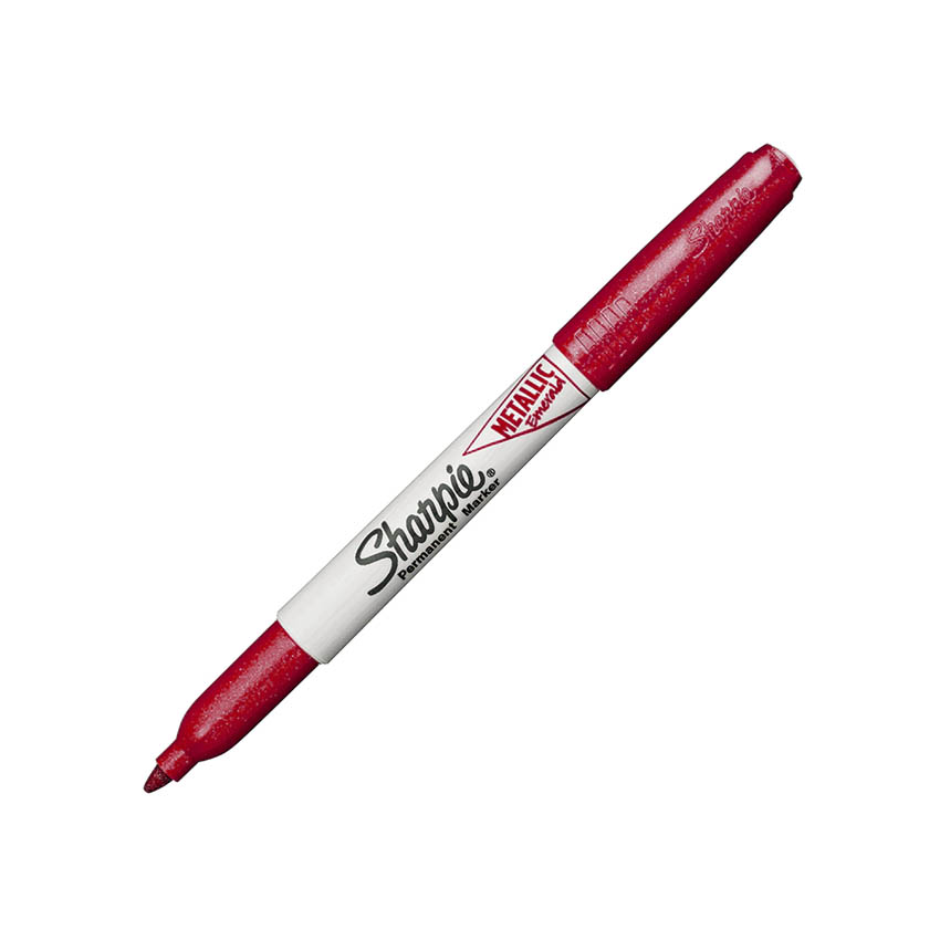 Marcador sharpie permanente rojo metalizado
