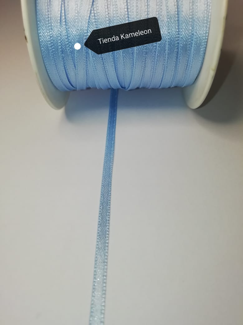 Cinta raso 3mm celeste