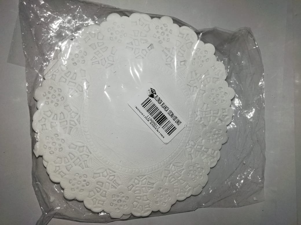 Blonda redonda blanca 13 cm x100
