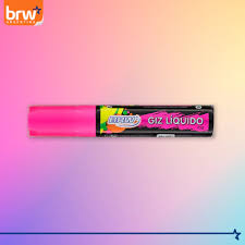 Marcador brw tiza liquida neon punta 6mm reversible rosa
