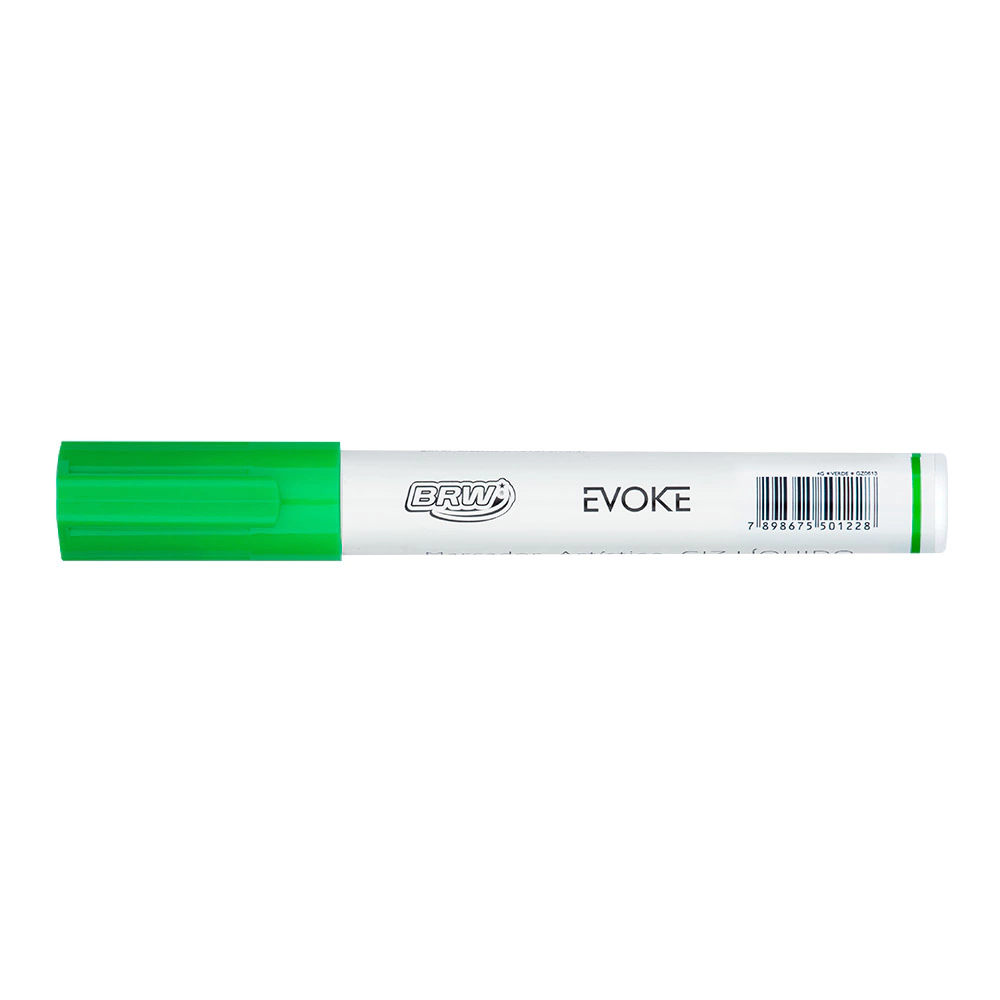 Marcador brw tiza liquida neon punta 6mm reversible verde