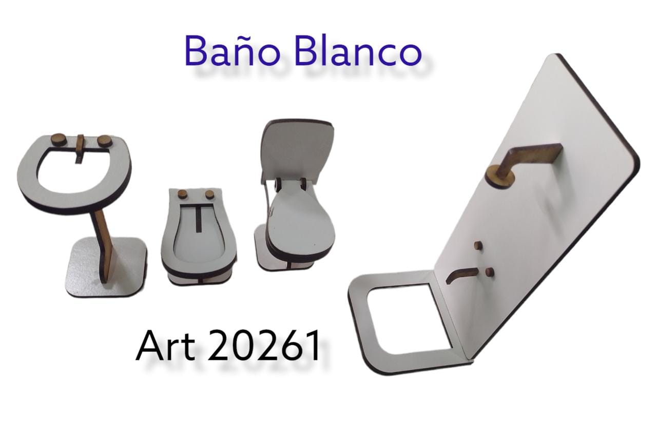 Juego de baÑo madera blanco 