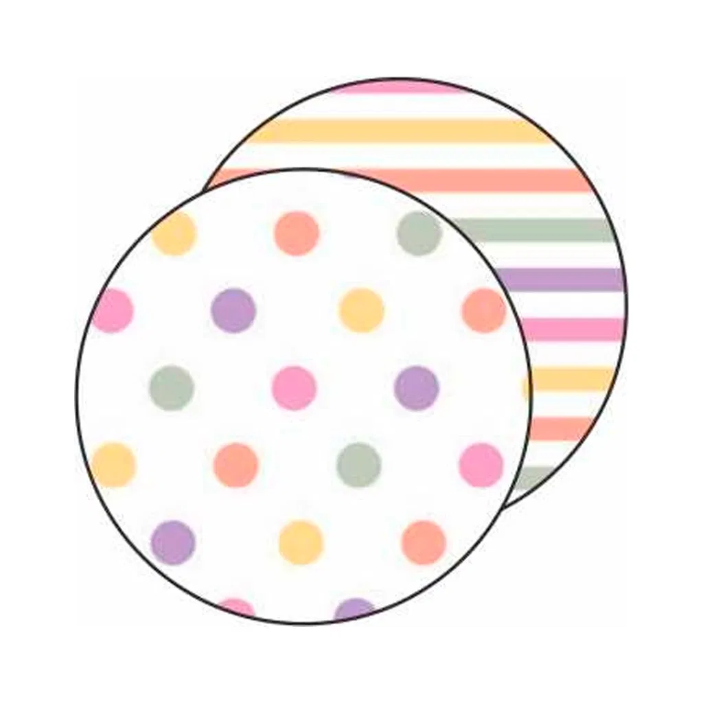 Cartulina bi faz " puntos/rayas multicolores pastel" 