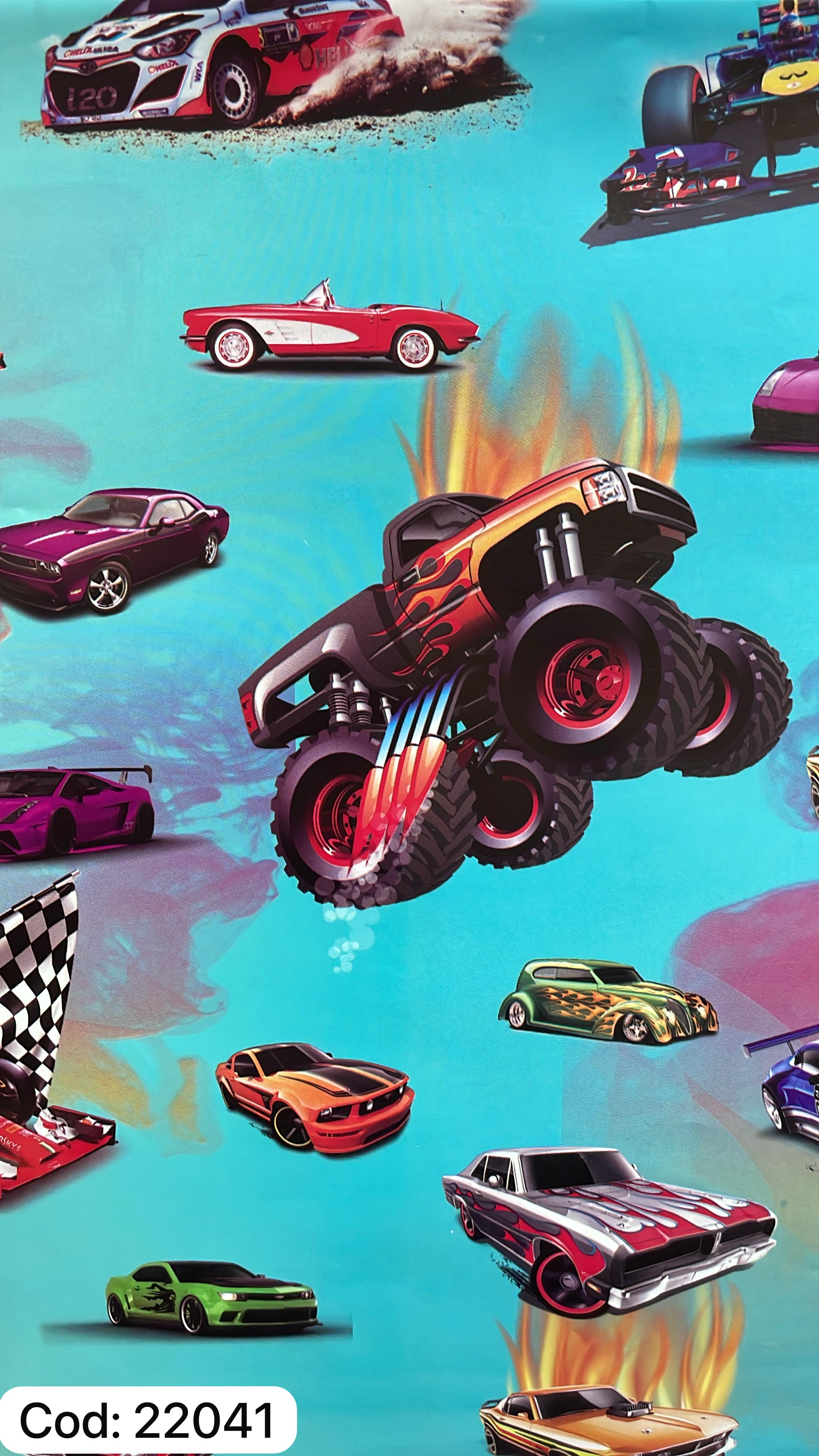 Papel de forrar ilustracion autos de carrera
