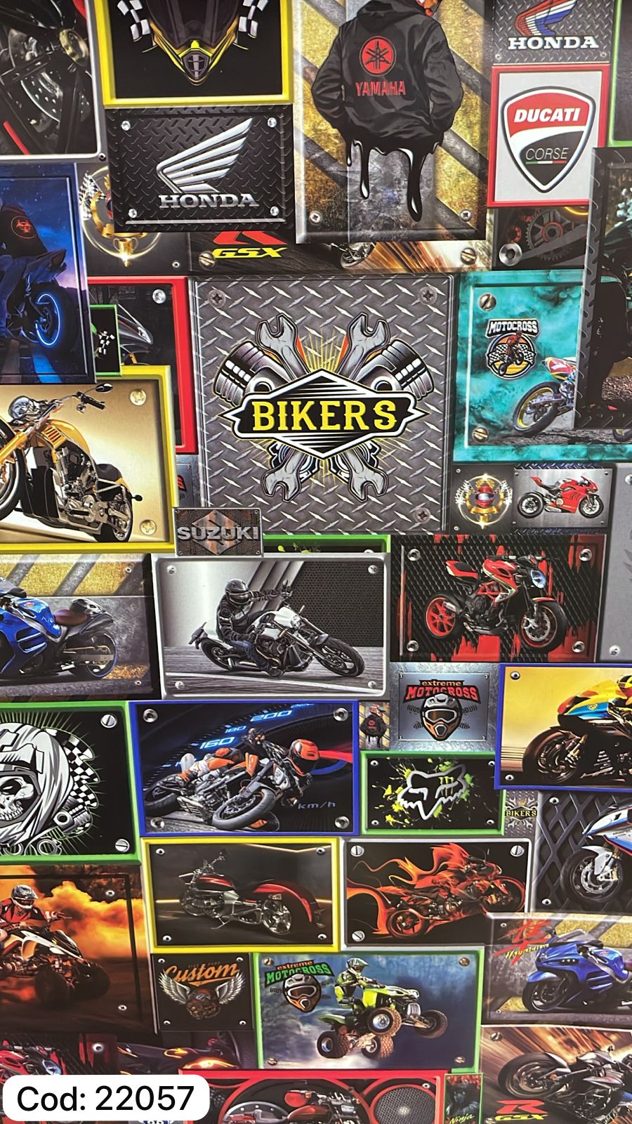 Papel de regalo ilustracion moto bikers