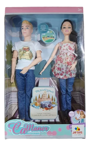 MuÑeca articulada embarazada c/pareja