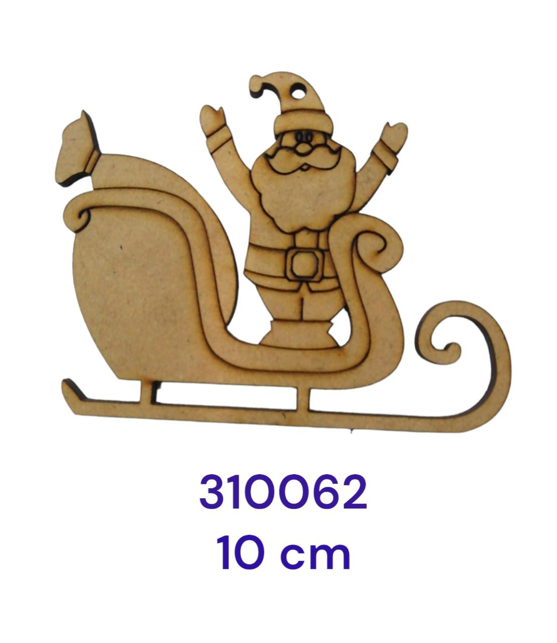 Adorno papa noel en trineo para colgar 10cm