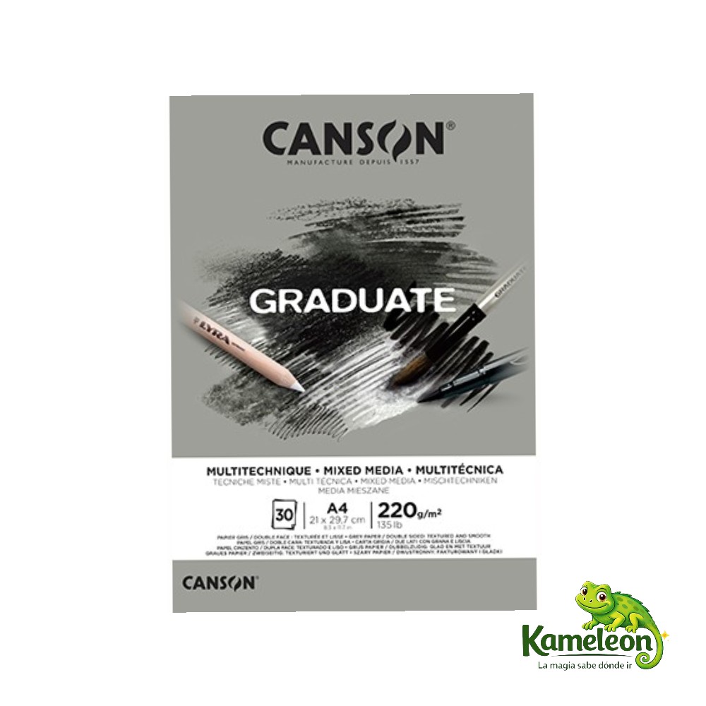 Block canson graduate a4 papel gris