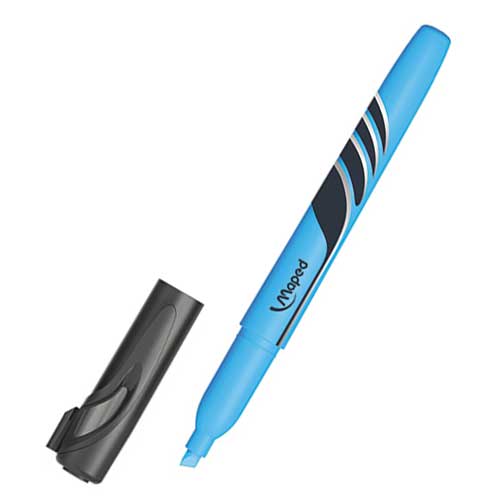 Resaltador maped fino fluo celeste