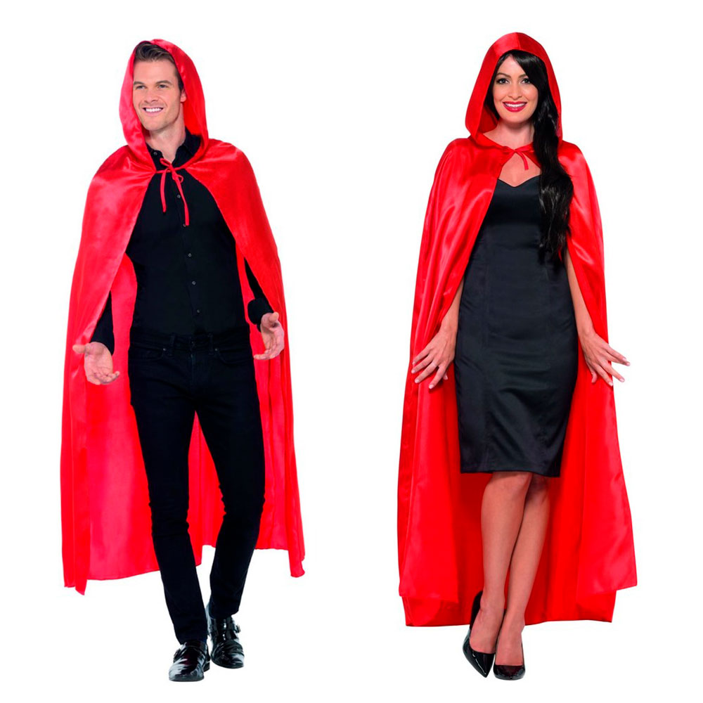 Capa con capucha roja adulto 