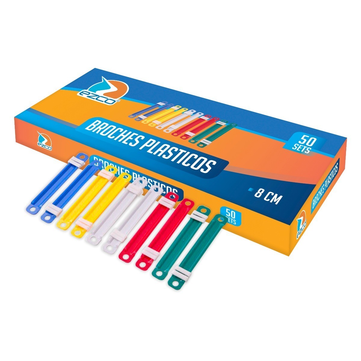 Broches nepaco ezco plasticos 8 cm x50 