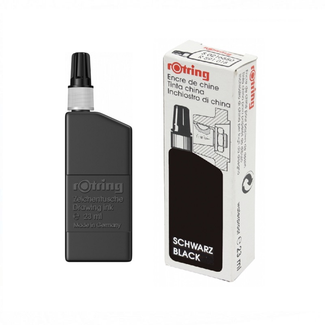 Tinta p/rotring negra 23cc