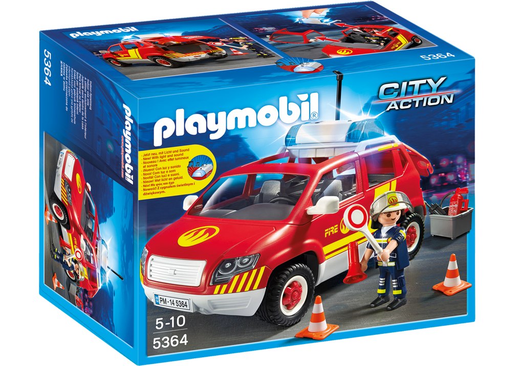 Set playmobile coche jefe de bomberos