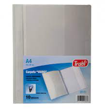 Carpeta trabi a4 "vario"  con bolsillo. 210 x 297mm. con porta caratula }