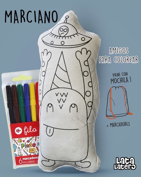 Peluche pintable y lavables set amigos