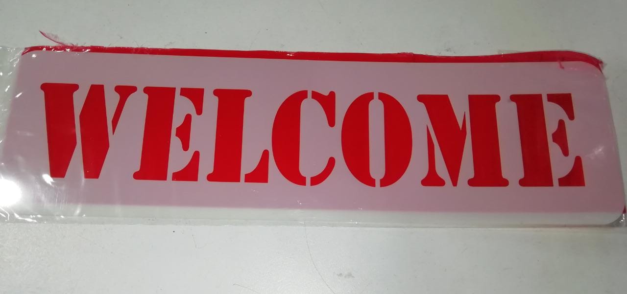Stencil frase welcome 8 x 30 cm 