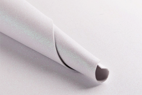 Goma eva gibre blanco con brillo