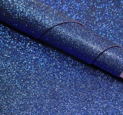 Goma eva glitter azul 40cm x 60cm.