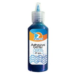 Adhesivo ezco glitter azul 