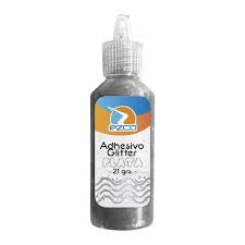 Adhesivo ezco glitter plata 