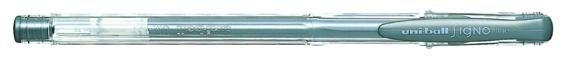Lapicera uni ball gel plateada signo 0.8