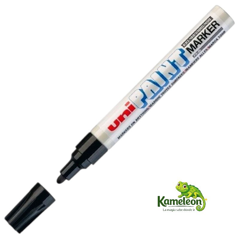 Marcador uni paint px20 negro grueso