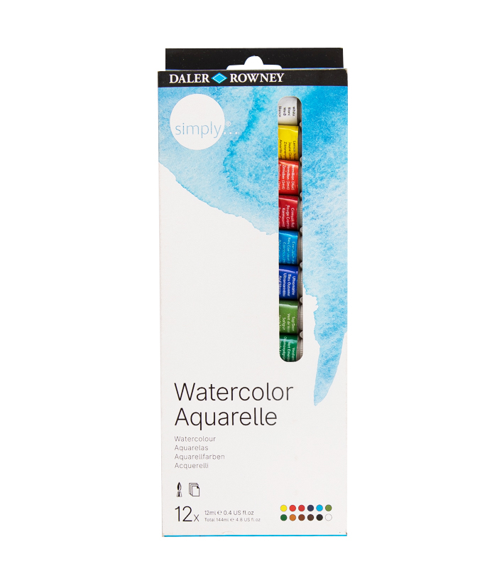 Acuarela daler rowney simply 12ml. set 12 colores