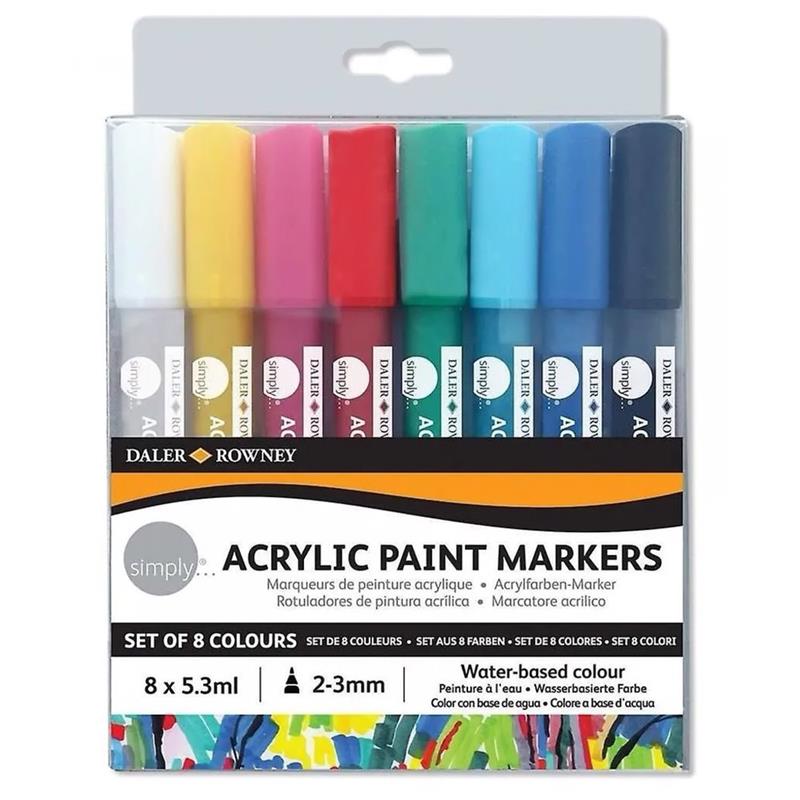 Marcadores acrilicos x8 colores dale rowney 
