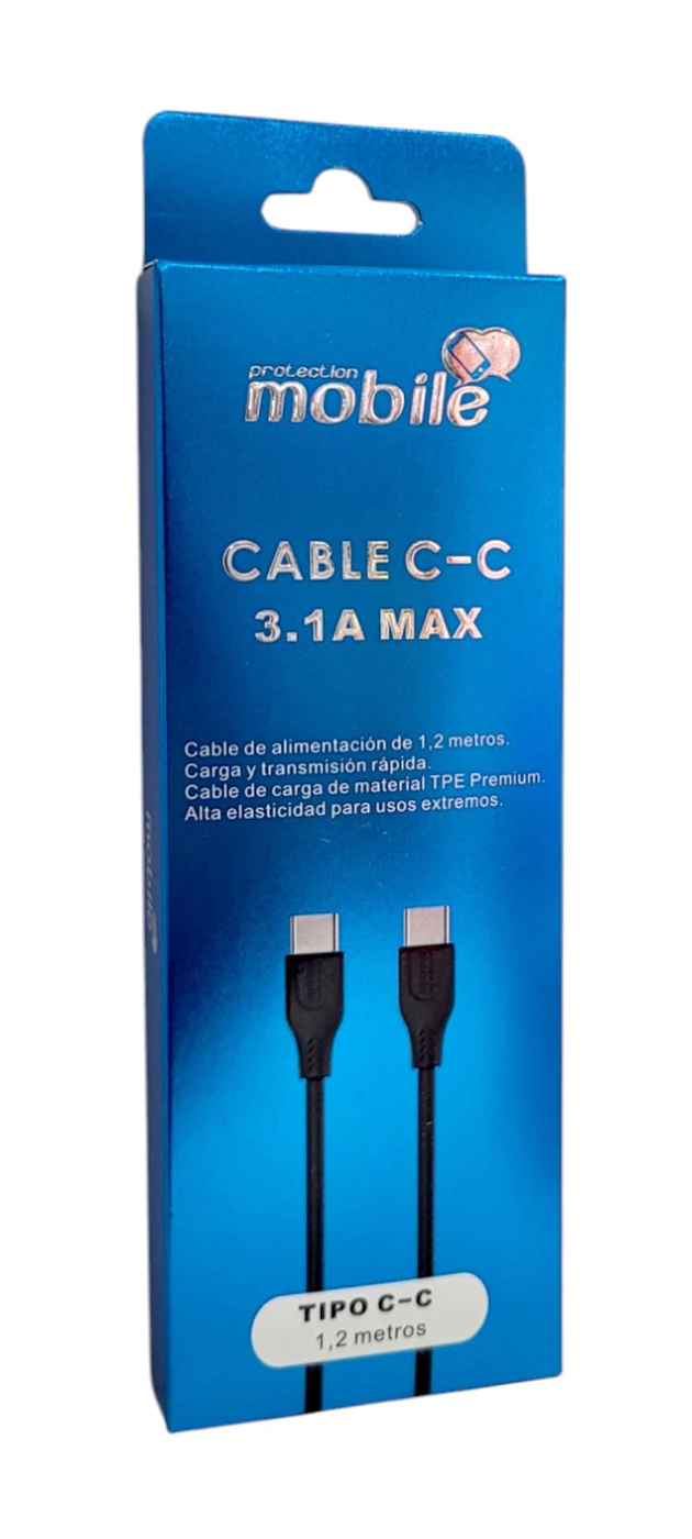 Cable mobile usb 3,1a max  tipo c-c 1,2 metros