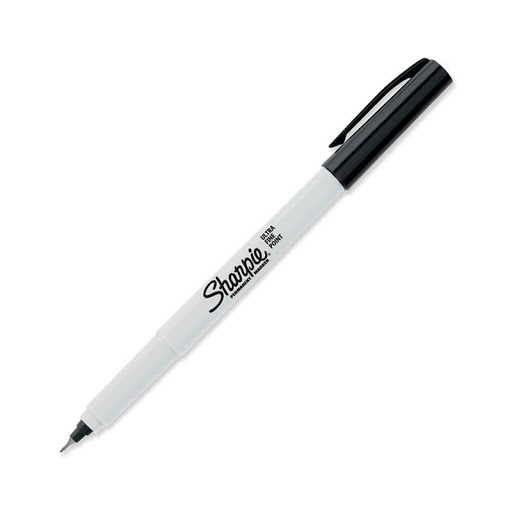 Marcador sharpie permanente negro microfibra