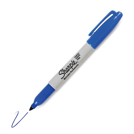 Marcador sharpie permanente azul fino