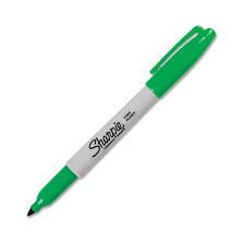 Marcador sharpie permanente verde fino