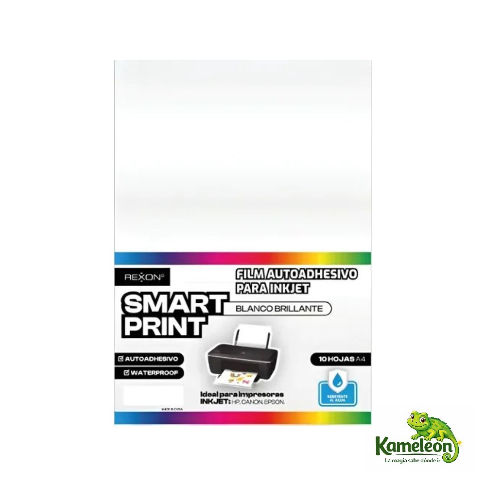 Papel Rexon Autoadhesivo Blanco Brillante A4