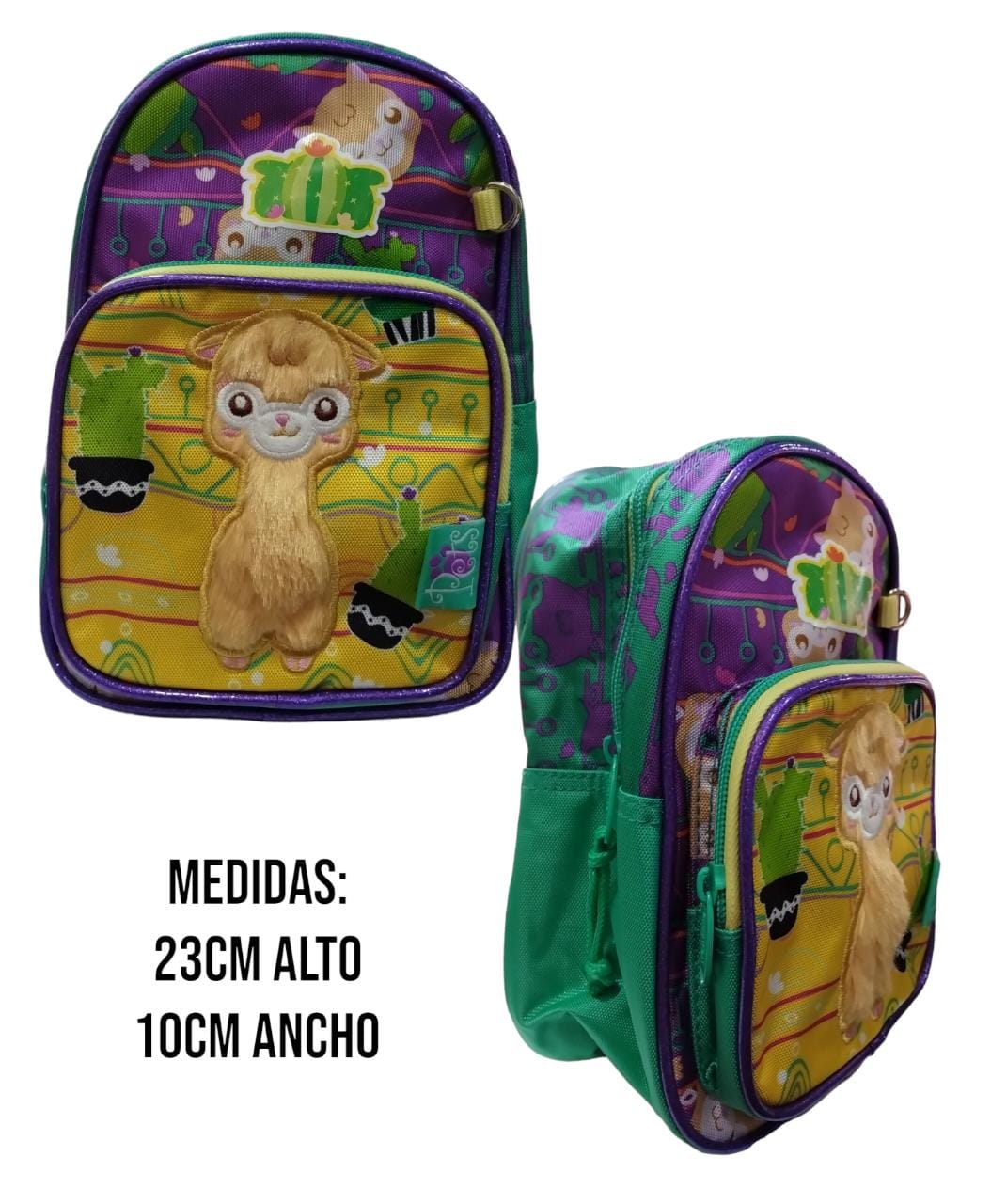 Mochila espalda 9" llama mini 23cm x 10cm
