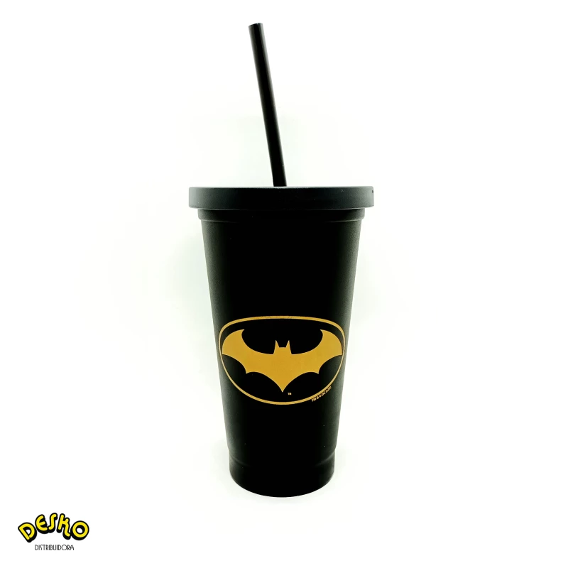 Vaso plastico negro dc batman