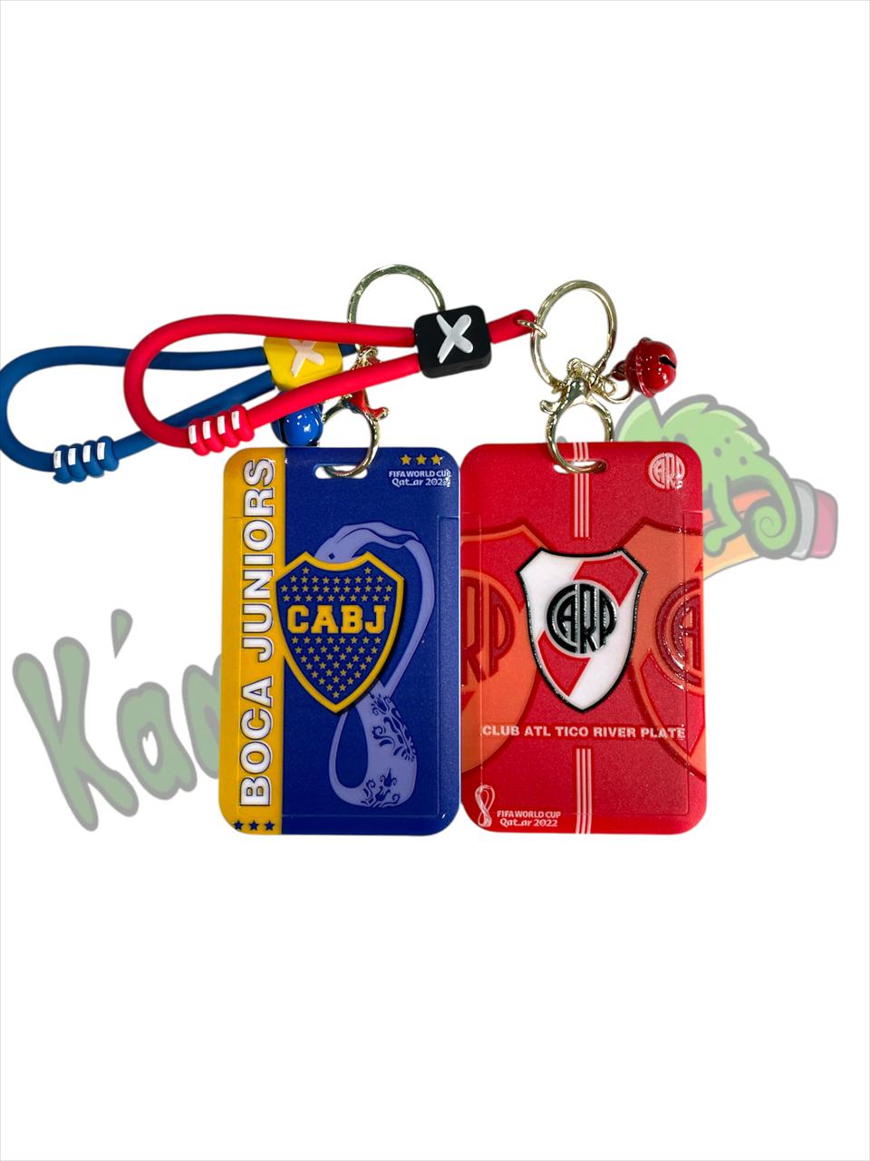 Llavero portasube futbol: boca y river