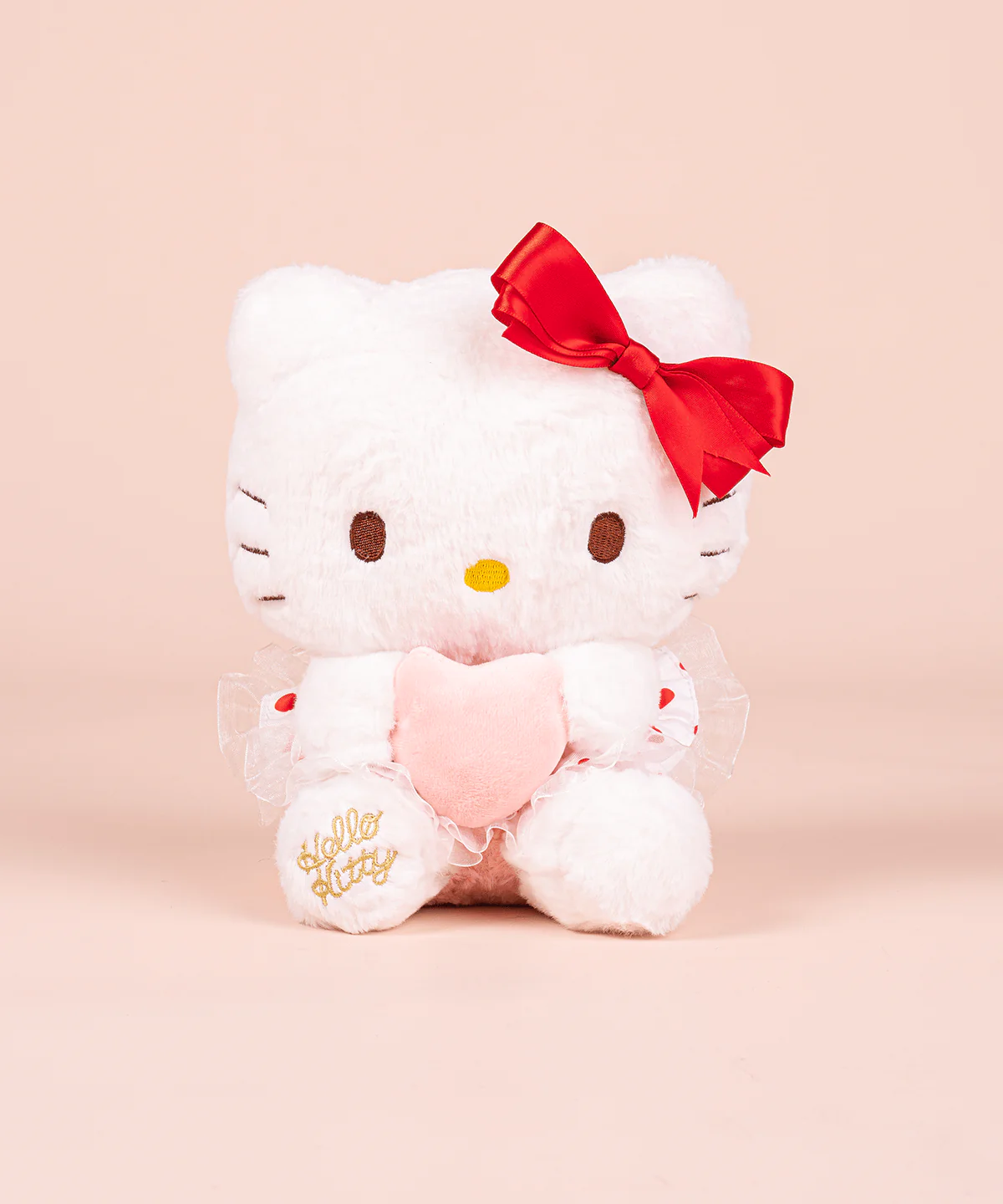 Peluche kitty 50cm con moÑo rojo y corazon