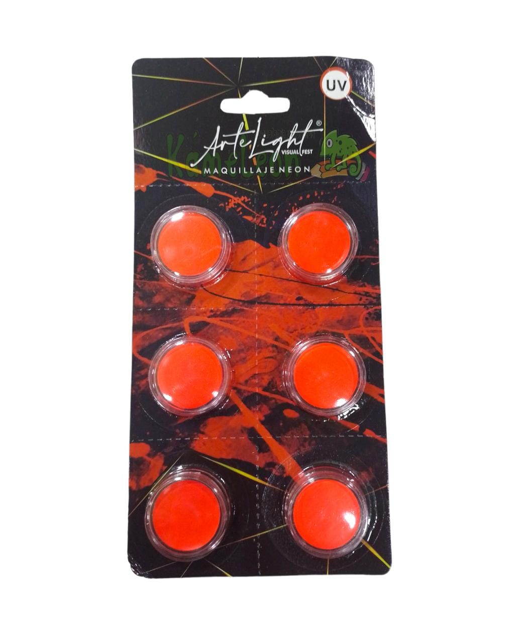 Maquillaje fluo naranja en pastilla cremoso 