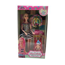 MuÑeca tiny c/accesorio de bebe baby arrival