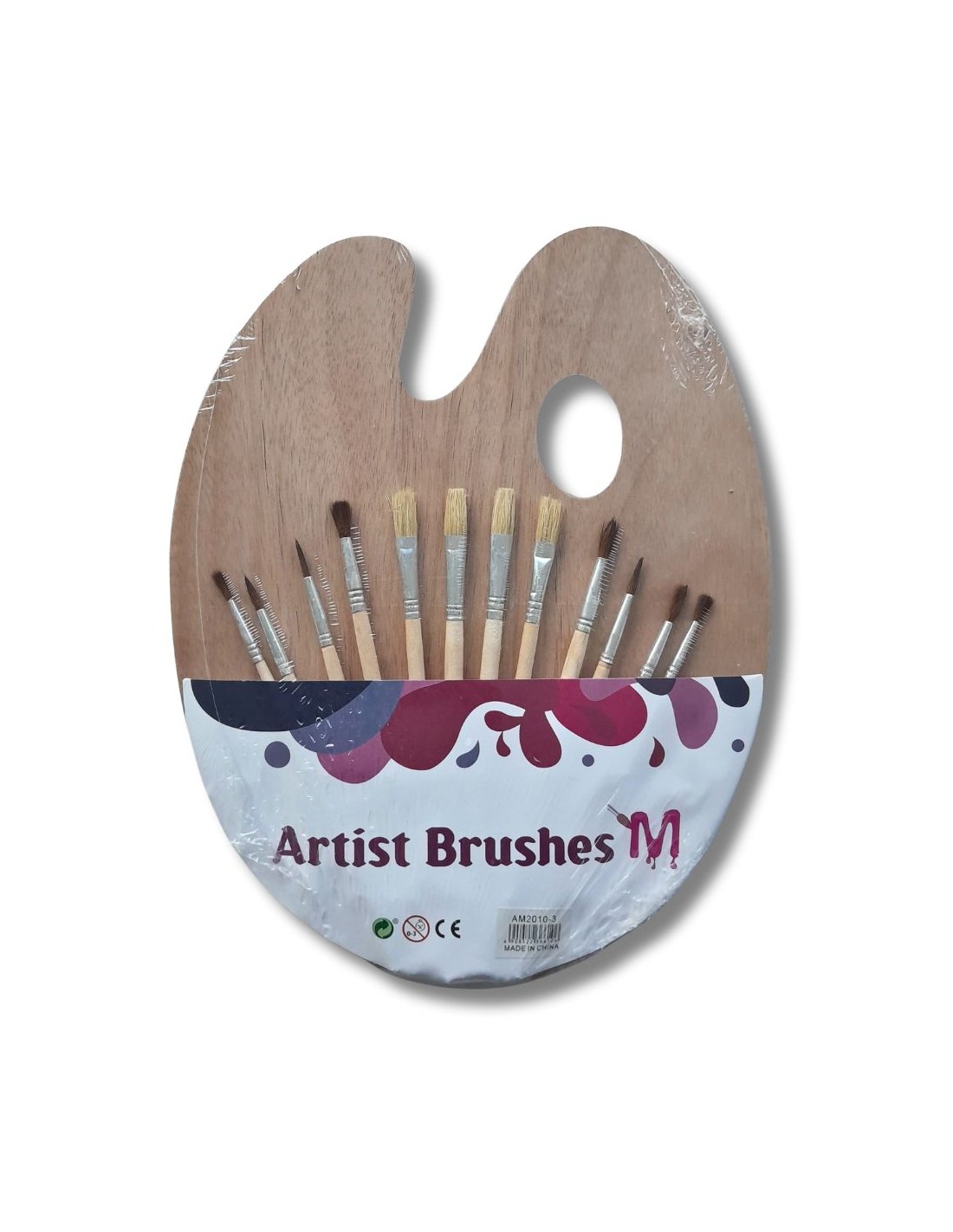 Set pincel artist brushes + paleta madera