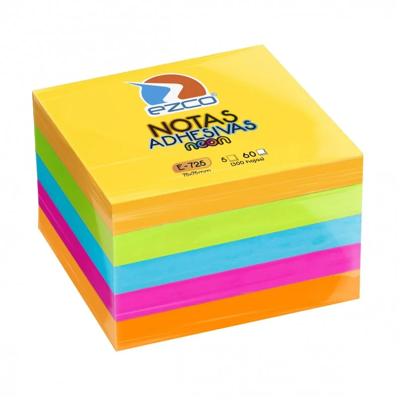 Notas ezco adhesivas  neon 75x75 mm 