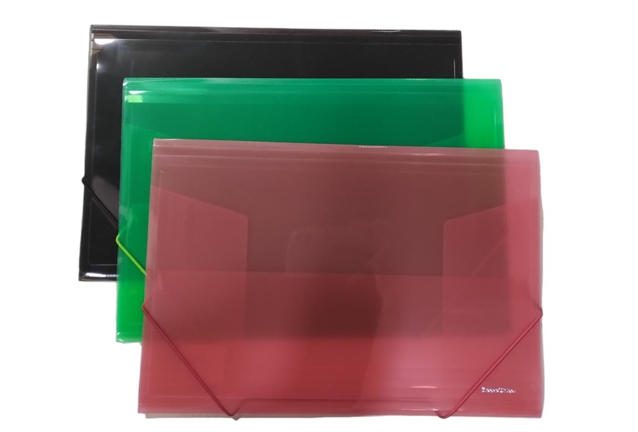 Carpeta lama  3 solapas transparente oficio 20f