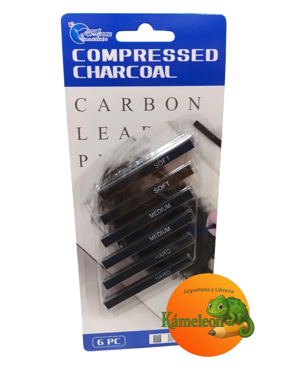 Carbon en barra 6pc compressed charcoal