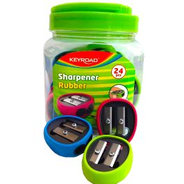 Sacapuntas keyroad duo con grip "ruber"