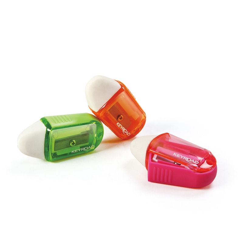 Sacapuntas keyroad con goma twist 2en1