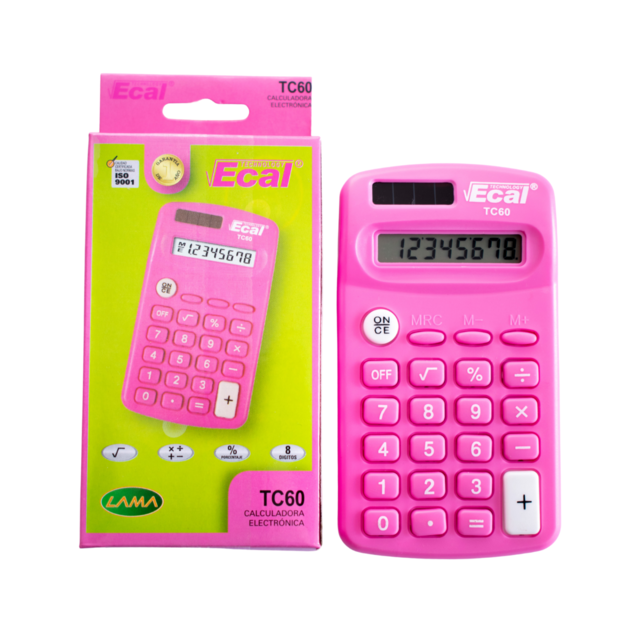 Calculadora ecal tc60 rosa 8 digitos