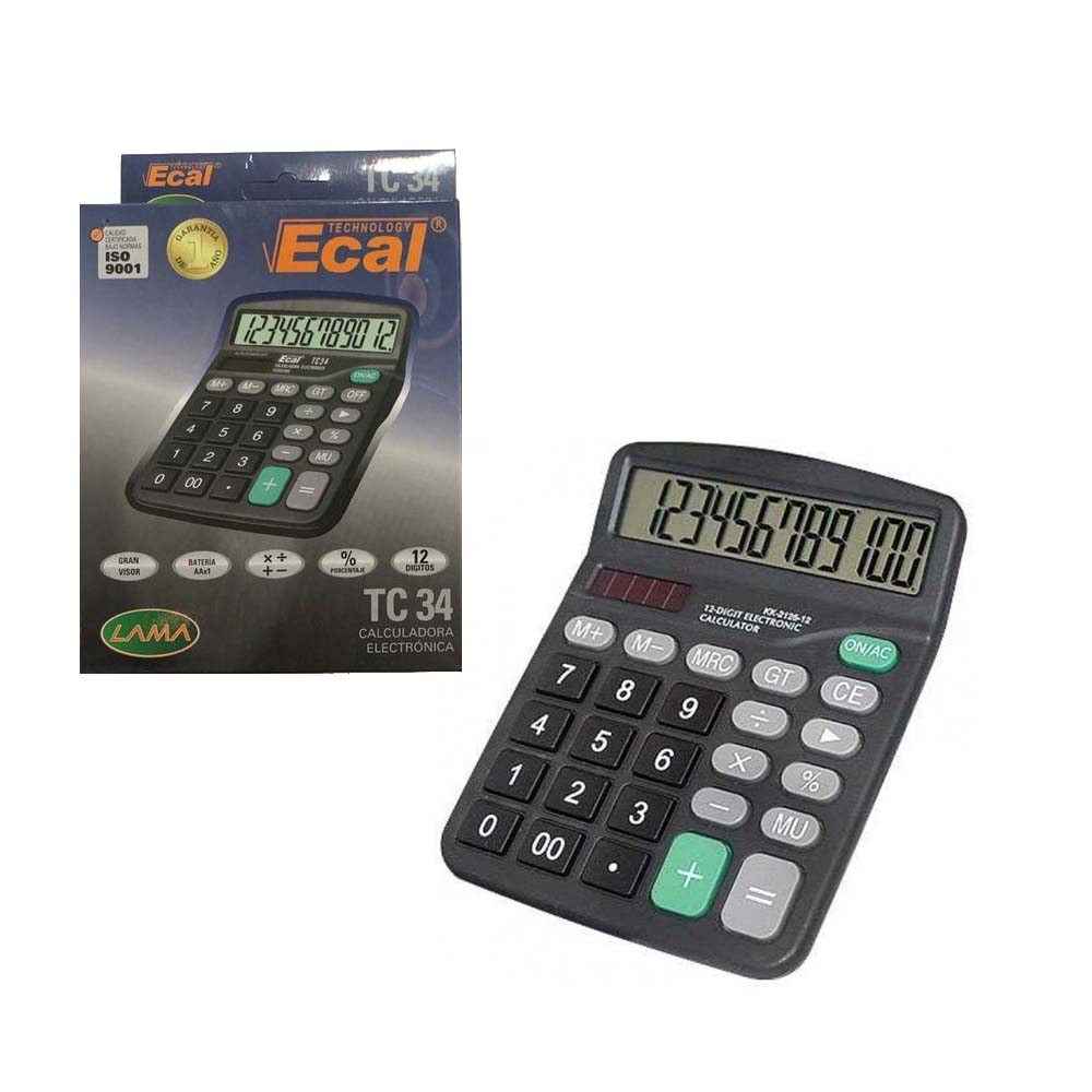 Calculadora ecal tc34 12 dig. med