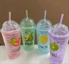 Vaso de acrilico frutas